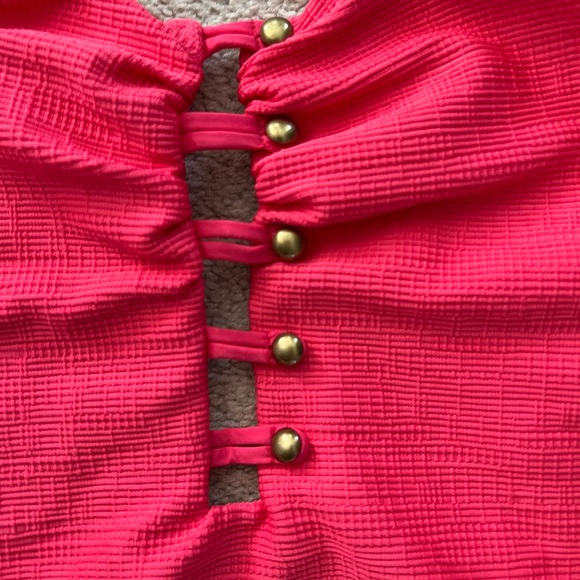 NWT  Nanette Lepore Women's High Leg Pink One Piece Swimsuit size 8 - Picture 7 of 16